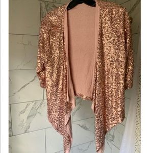 Blush Sequined Karen Kane cardigan
